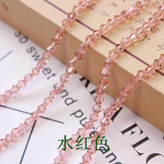 3/4/6mm水晶菱形珠子尖珠散珠两头尖diy手工发饰材料饰品配件批发