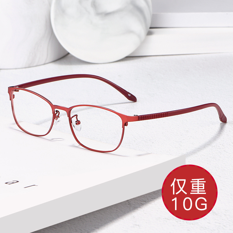 Bestfit Women's Business Style Full-Rim Metal Glasses Frame with Elastic Tr Temples for Myopia 3569 Wholesale Square Frame