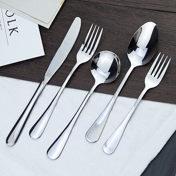 Stainless steel tableware suit 1010 spoon Knife entity Western food knife and fork printed logo tableware factory wholesale