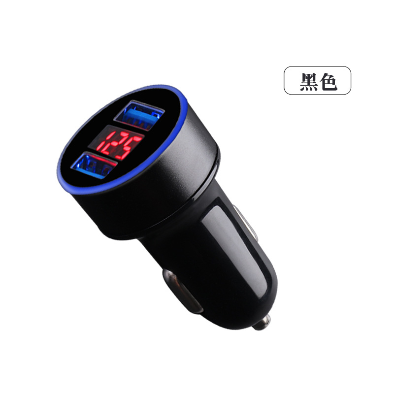 New aluminum ring 5V3.1A display car charging aluminum alloy multifunctional Halo digital display car charger manufacturers