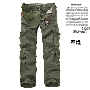 男士跨境8口袋亚马逊大码工装长裤大码宽松休闲裤 户外裤