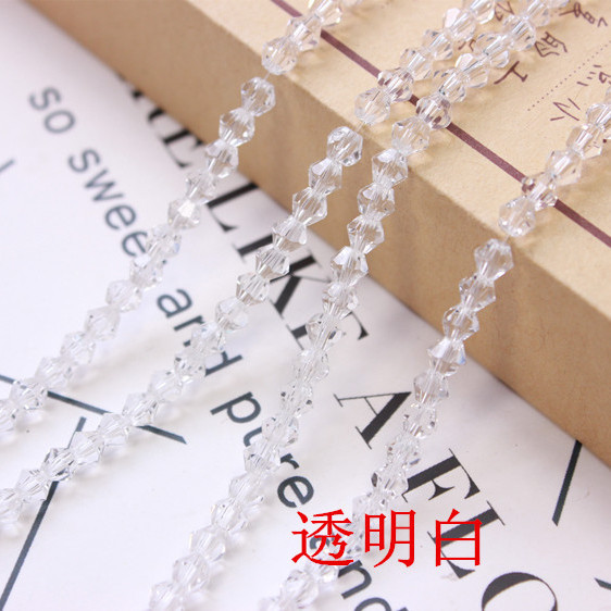 3/4/6mm水晶菱形珠子尖珠散珠两头尖diy手工发饰材料饰品配件批发