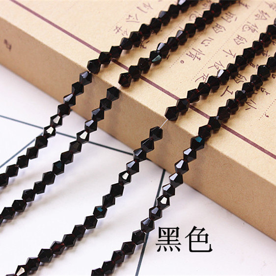 3/4/6mm水晶菱形珠子尖珠散珠两头尖diy手工发饰材料饰品配件批发