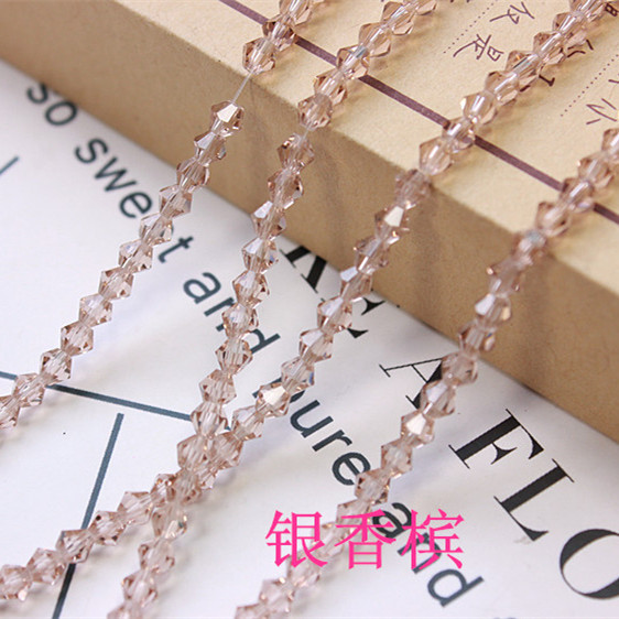 3/4/6mm水晶菱形珠子尖珠散珠两头尖diy手工发饰材料饰品配件批发