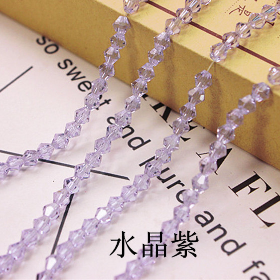 3/4/6mm水晶菱形珠子尖珠散珠两头尖diy手工发饰材料饰品配件批发