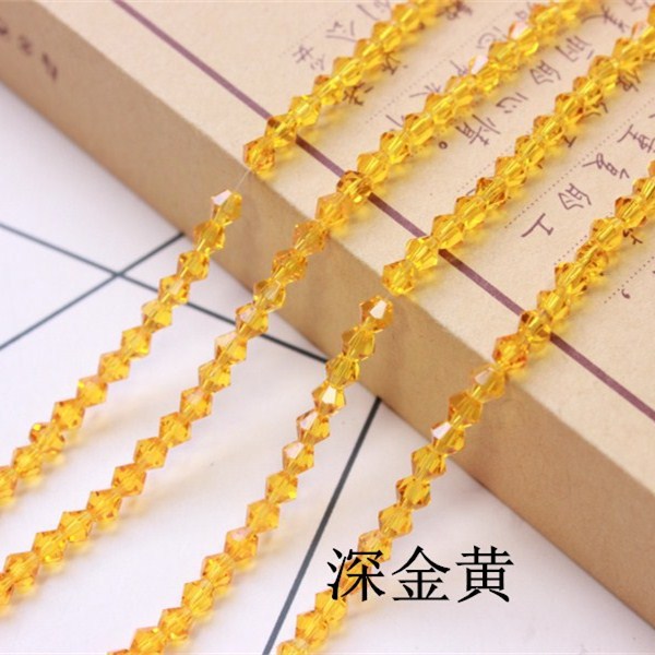 3/4/6mm水晶菱形珠子尖珠散珠两头尖diy手工发饰材料饰品配件批发