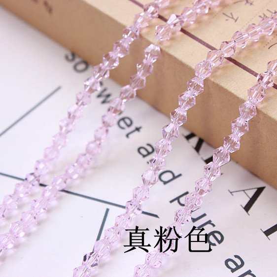 3/4/6mm水晶菱形珠子尖珠散珠两头尖diy手工发饰材料饰品配件批发