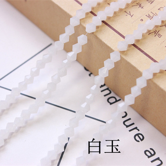 3/4/6mm水晶菱形珠子尖珠散珠两头尖diy手工发饰材料饰品配件批发