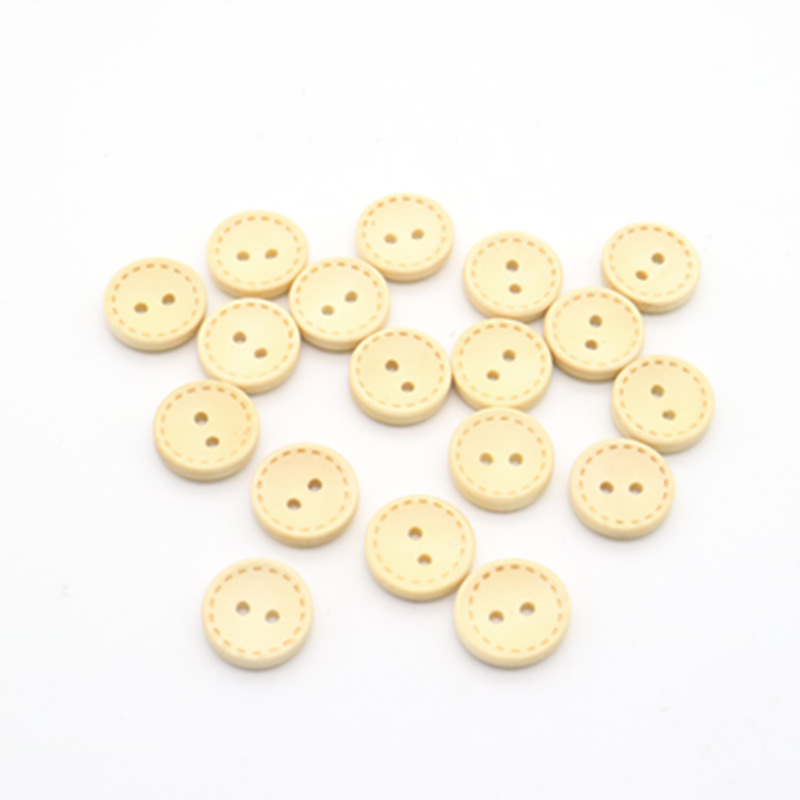 Spot natural wood two-eyed dotted bowl-shaped wooden buttons DIY wood accessories buttons children's wooden buttons