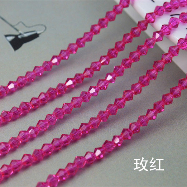 3/4/6mm水晶菱形珠子尖珠散珠两头尖diy手工发饰材料饰品配件批发