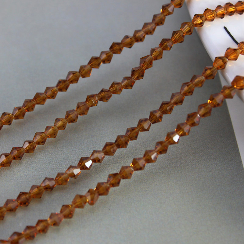 3/4/6mm水晶菱形珠子尖珠散珠两头尖diy手工发饰材料饰品配件批发