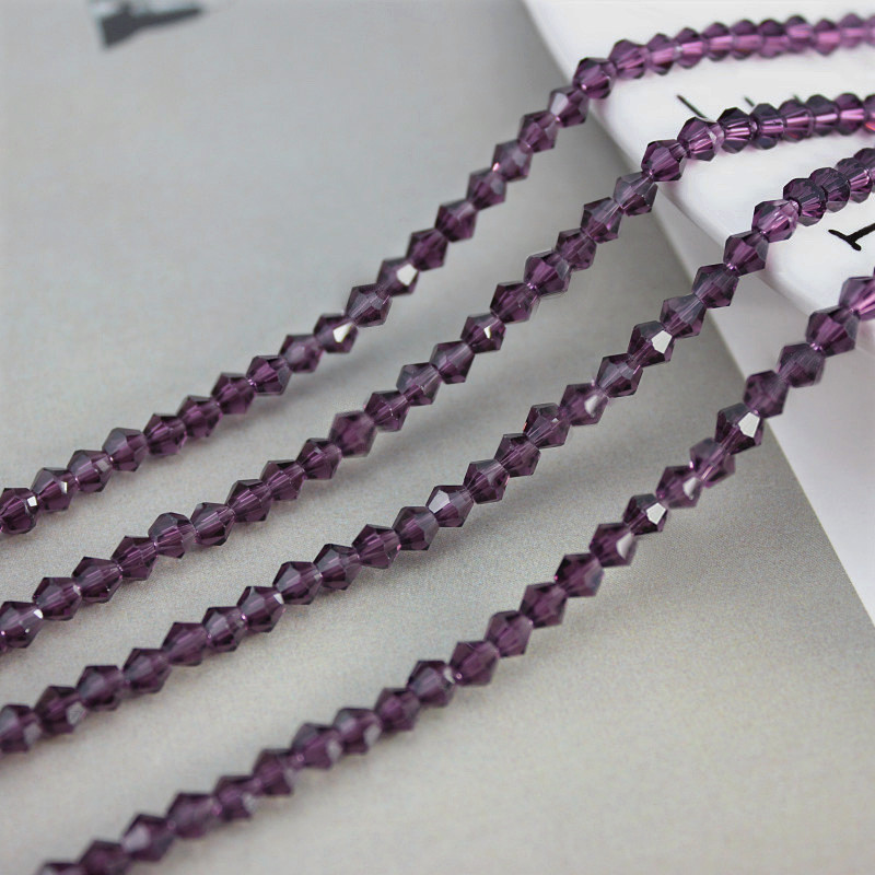 3/4/6mm水晶菱形珠子尖珠散珠两头尖diy手工发饰材料饰品配件批发
