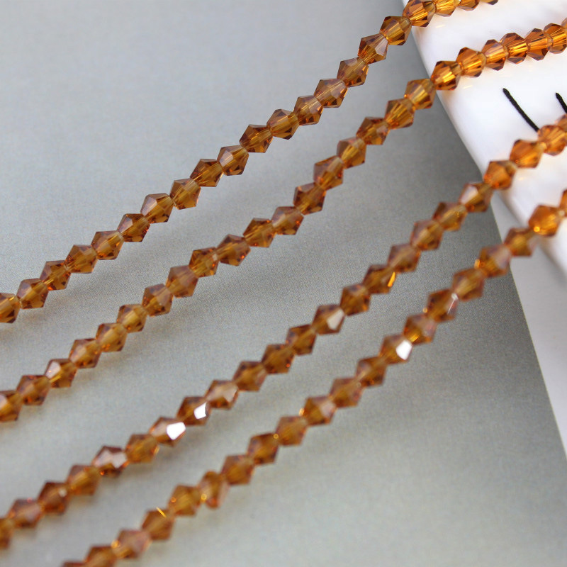 3/4/6mm水晶菱形珠子尖珠散珠两头尖diy手工发饰材料饰品配件批发