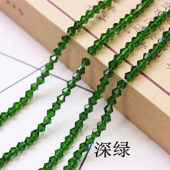 3/4/6mm水晶菱形珠子尖珠散珠两头尖diy手工发饰材料饰品配件批发