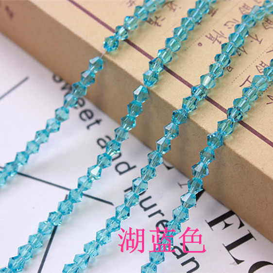 3/4/6mm水晶菱形珠子尖珠散珠两头尖diy手工发饰材料饰品配件批发