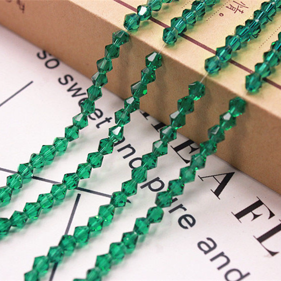 3/4/6mm水晶菱形珠子尖珠散珠两头尖diy手工发饰材料饰品配件批发