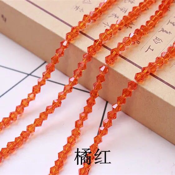 3/4/6mm水晶菱形珠子尖珠散珠两头尖diy手工发饰材料饰品配件批发