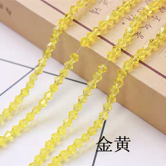 3/4/6mm水晶菱形珠子尖珠散珠两头尖diy手工发饰材料饰品配件批发