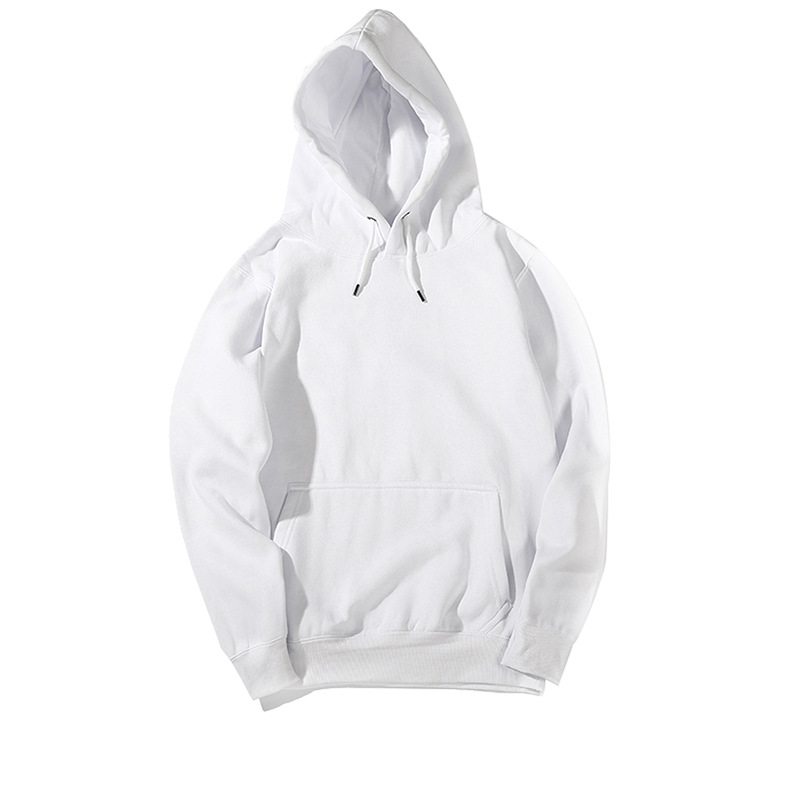 春秋毛圈纯色套头连帽卫衣可印图案空白抓绒秋冬加绒卫衣批发