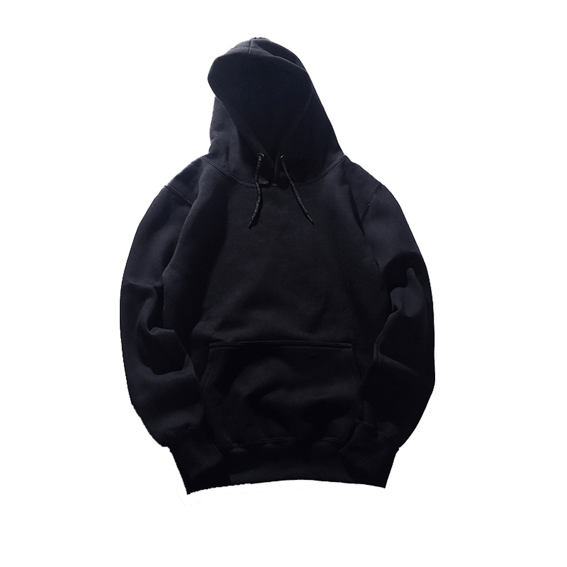 春秋毛圈纯色套头连帽卫衣可印图案空白抓绒秋冬加绒卫衣批发