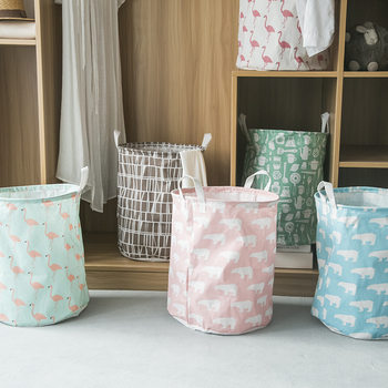 Nordic style simple laundry basket fabric storage basket home laundry basket dirty clothes storage basket bathroom laundry basket