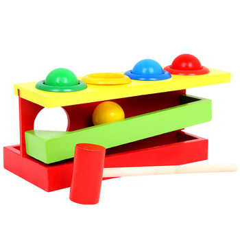 Wooden Rainbow Knocking Table, Hammering Music, Hammering Pile, Whack-A-Mole, Small Hammer, Boy Baby, Knocking Kidsren's Toy