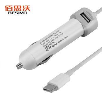 Round pd car charger Type-C car charger usb-c fast charge 36W 45W 60W 85W car charger