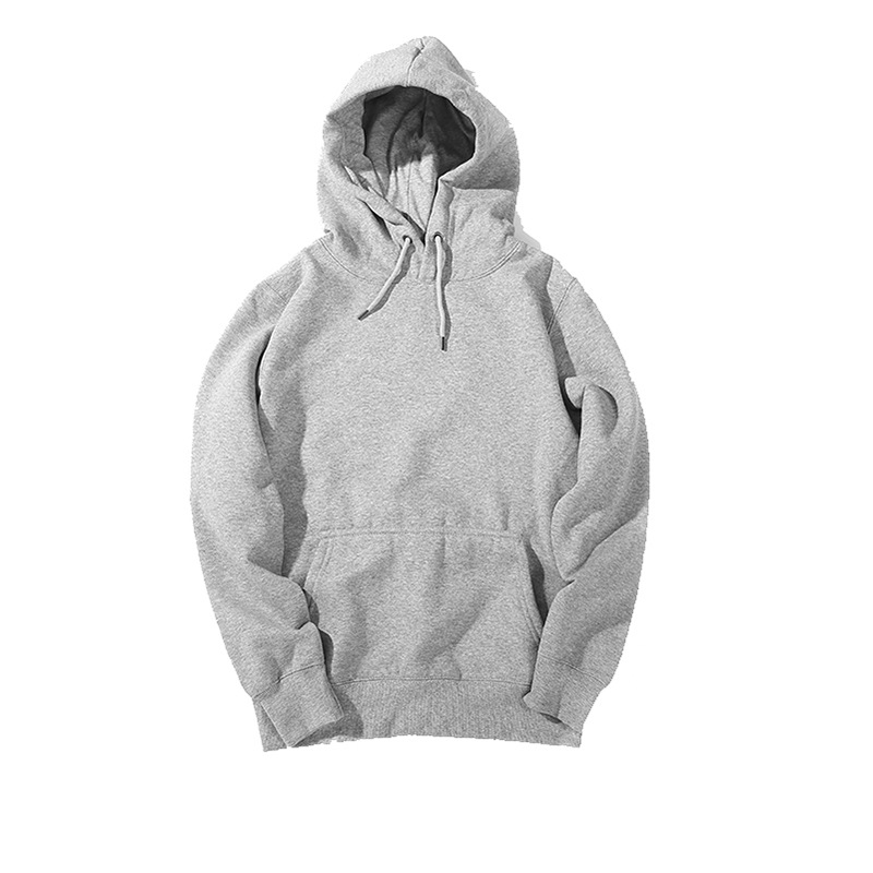 春秋毛圈纯色套头连帽卫衣可印图案空白抓绒秋冬加绒卫衣批发