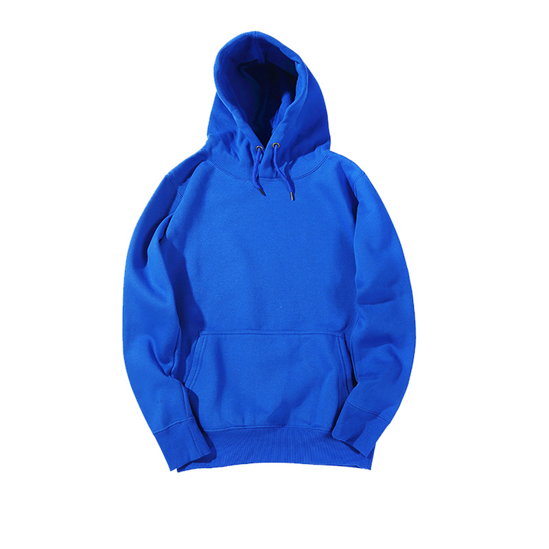 春秋毛圈纯色套头连帽卫衣可印图案空白抓绒秋冬加绒卫衣批发