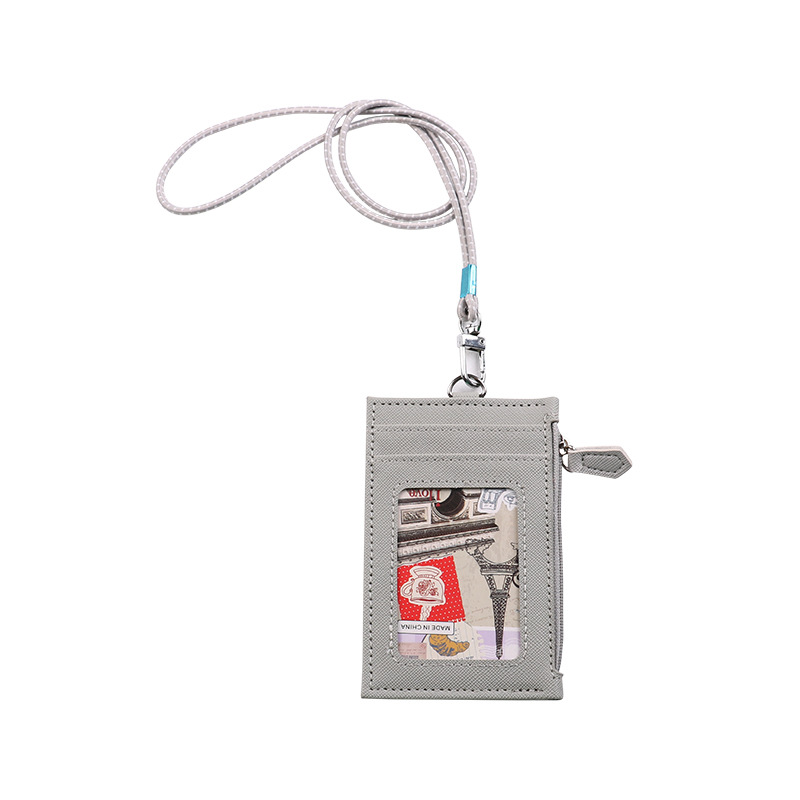 Factory Direct Sales Work Id Card Holder with Multiple Card Slots, Multi-Function Key Ring, Telescopic Buckle, Lanyard, Coin Card Holder, Wallet