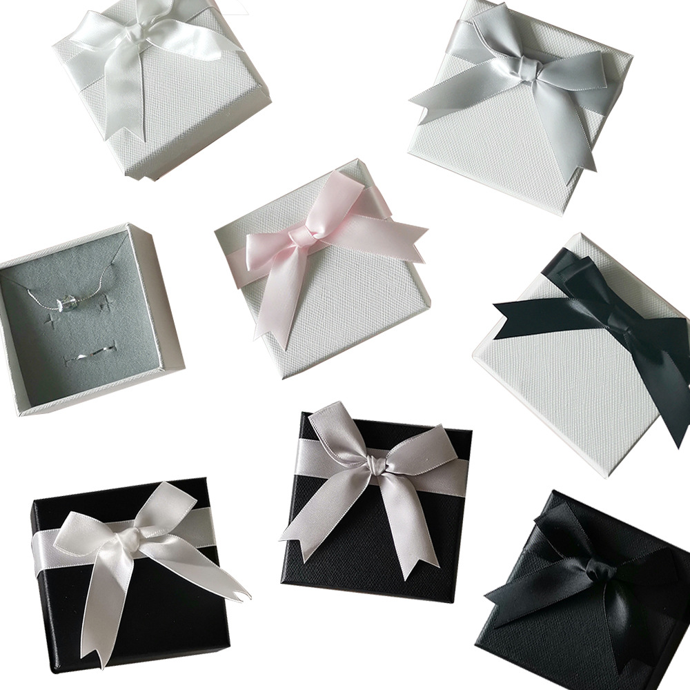 Bow jewelry box jewelry packaging box ring box earring box bracelet necklace box spot wholesale