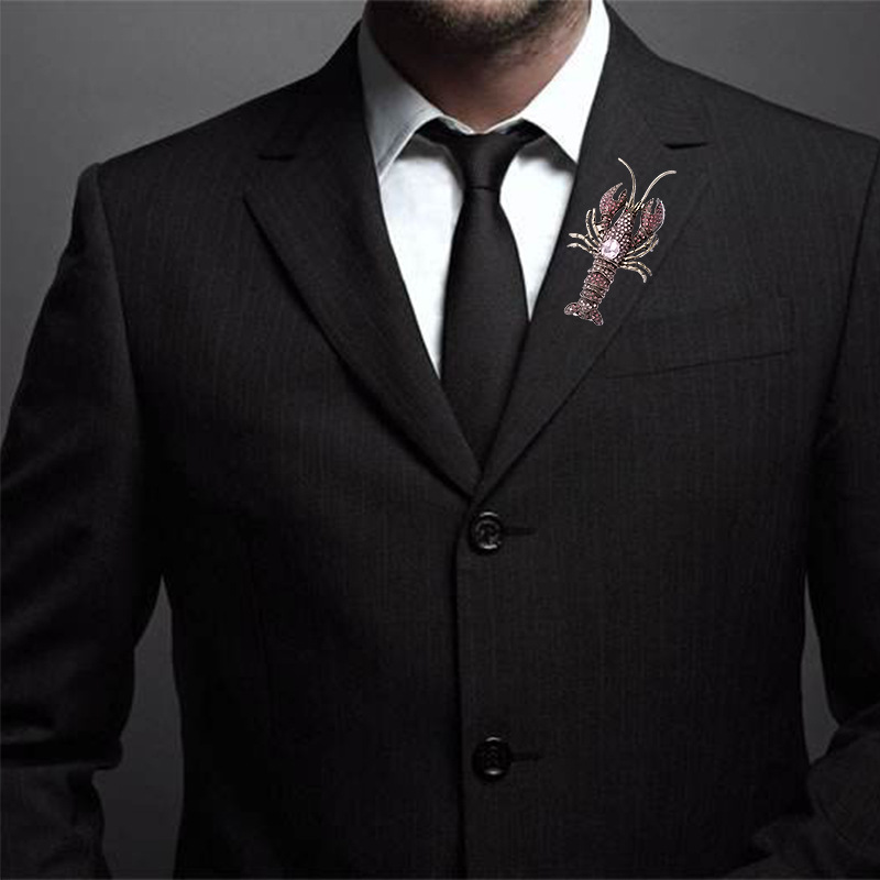 Fashion Exaggerated Retro Animal Brooch European and American Personality Crayfish Pin Pest Men's and Women's Coat Accessories