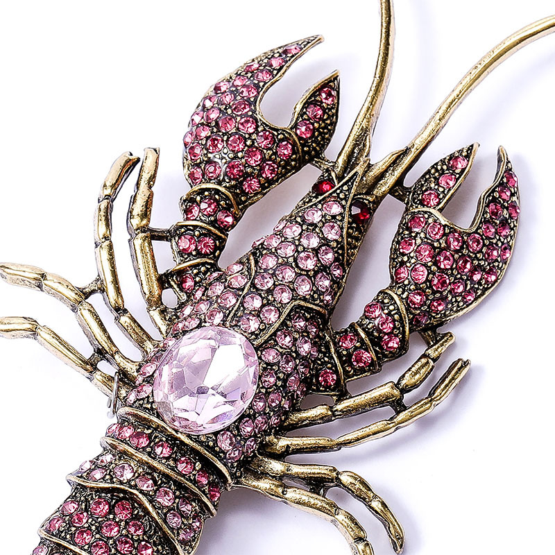 Fashion Exaggerated Retro Animal Brooch European and American Personality Crayfish Pin Pest Men's and Women's Coat Accessories