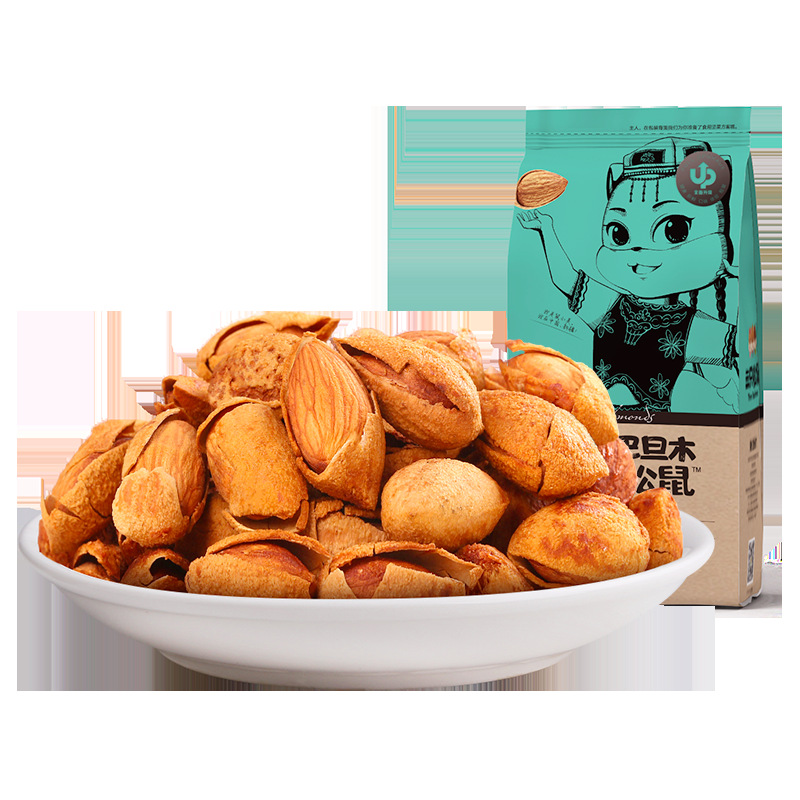 [Three Squirrels Peel Almond 160g] Snack Nut Roasted Special Dried Fruit Almond