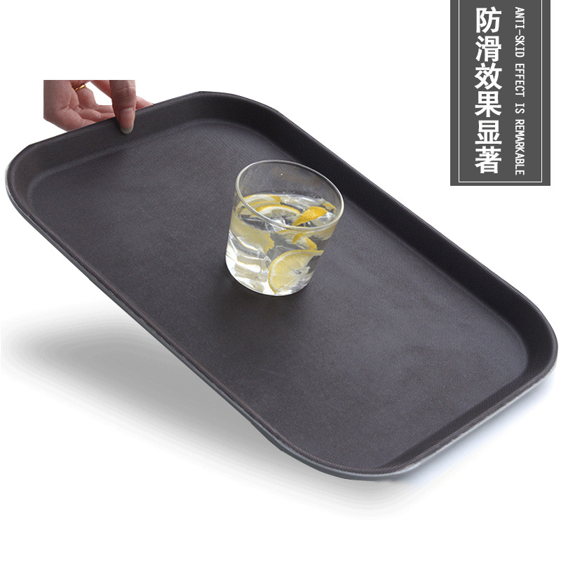 Hotel-Specific Serving Tray, Tempered Non-Slip Tray, Bar Ktv Cup Serving Tray, Commercial Rectangular and Round Tray