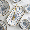 Sparks Japanese Style Hefeng Ceramic Bowl and Dish Plate Retro Underglaze Color Household Rice Bowl Noodles Bowl and Dish Tableware Set