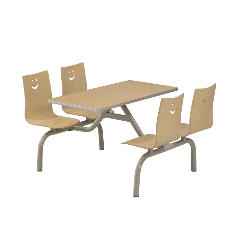 厂家不锈钢4人肯德基餐桌椅 批发餐厅小吃四人组合连体食堂餐桌椅