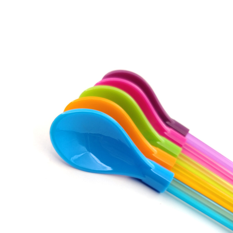 Factory spot Creative straw spoon dual-use plastic spoon integrated straw spoon kitchen utensils mixing