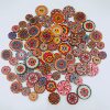 15/20/25mm Retro Disc Wood Buttons Painted Printed Two-Eye Wooden Buttons DIY Handicraft Accessories