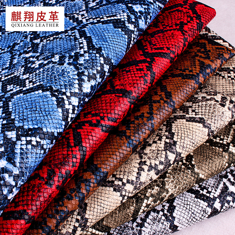 Yiwu manufacturers pearl snake pattern leather fabric luggage belt shoes imitation leather 1.0 thick pvc Artificial Leather wholesale