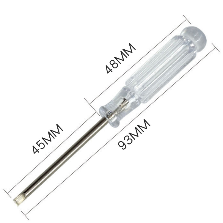 水晶手柄透明十字一字螺丝刀 小家电配套玩具赠品3MM起子小螺丝刀