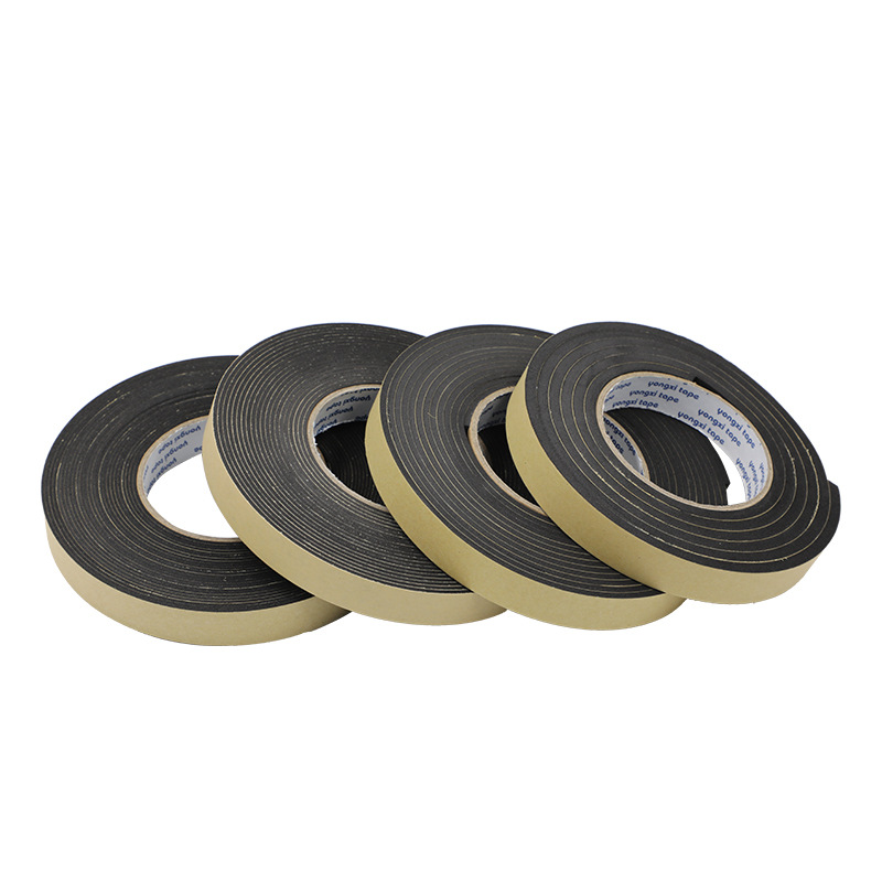 Thick black single-sided EVA sponge glue soundproof shock absorption buffer anti-collision door and window gap sealing strip foam tape