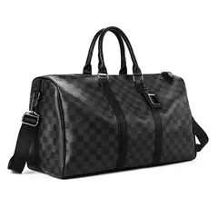 2026 Large-Capacity New Travel Bag for Men and Women, Trendy Short-Distance Cross-Body Bag, Korean Style Plaid Handbag, Shoulder Bag