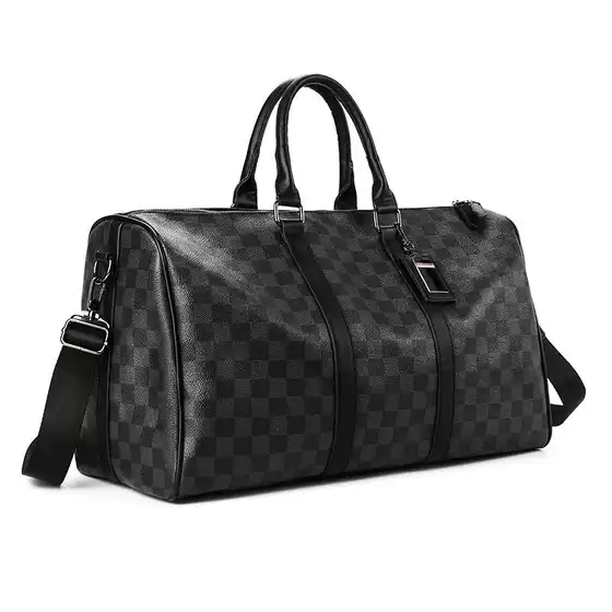 2026 Large-Capacity New Travel Bag for Men and Women, Trendy Short-Distance Cross-Body Bag, Korean Style Plaid Handbag, Shoulder Bag