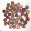15/20/25mm Retro Disc Wood Buttons Painted Printed Two-Eye Wooden Buttons DIY Handicraft Accessories