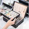 Double-Layer Large-Capacity Pu Jewelry Box Portable Leather Jewelry Storage Box Necklace Ring Watch Jewelry Box