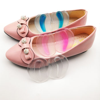 Foot Arch Forefoot Pad Correction Half Size Insole Silicone Thickened Shock Absorbing Front Half Pad Transparent PU Anti-Slip Anti-Wear Front Pad