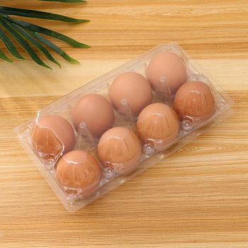 Thickened plastic egg 8 egg tray packaging Pet transparent egg box blister packaging box bottom tray manufacturers wholesale