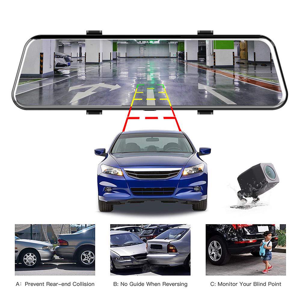 New 10-inch streaming media WiFi driving recorder front and rear double recording HD driving recorder with reversing image