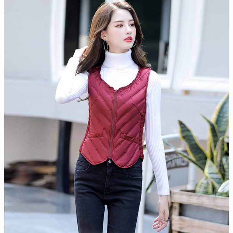 2025 Autumn and Winter New Women's Vest Lightweight Slim down Vest Women's Korean Style Inner Vest Seamless down Liner